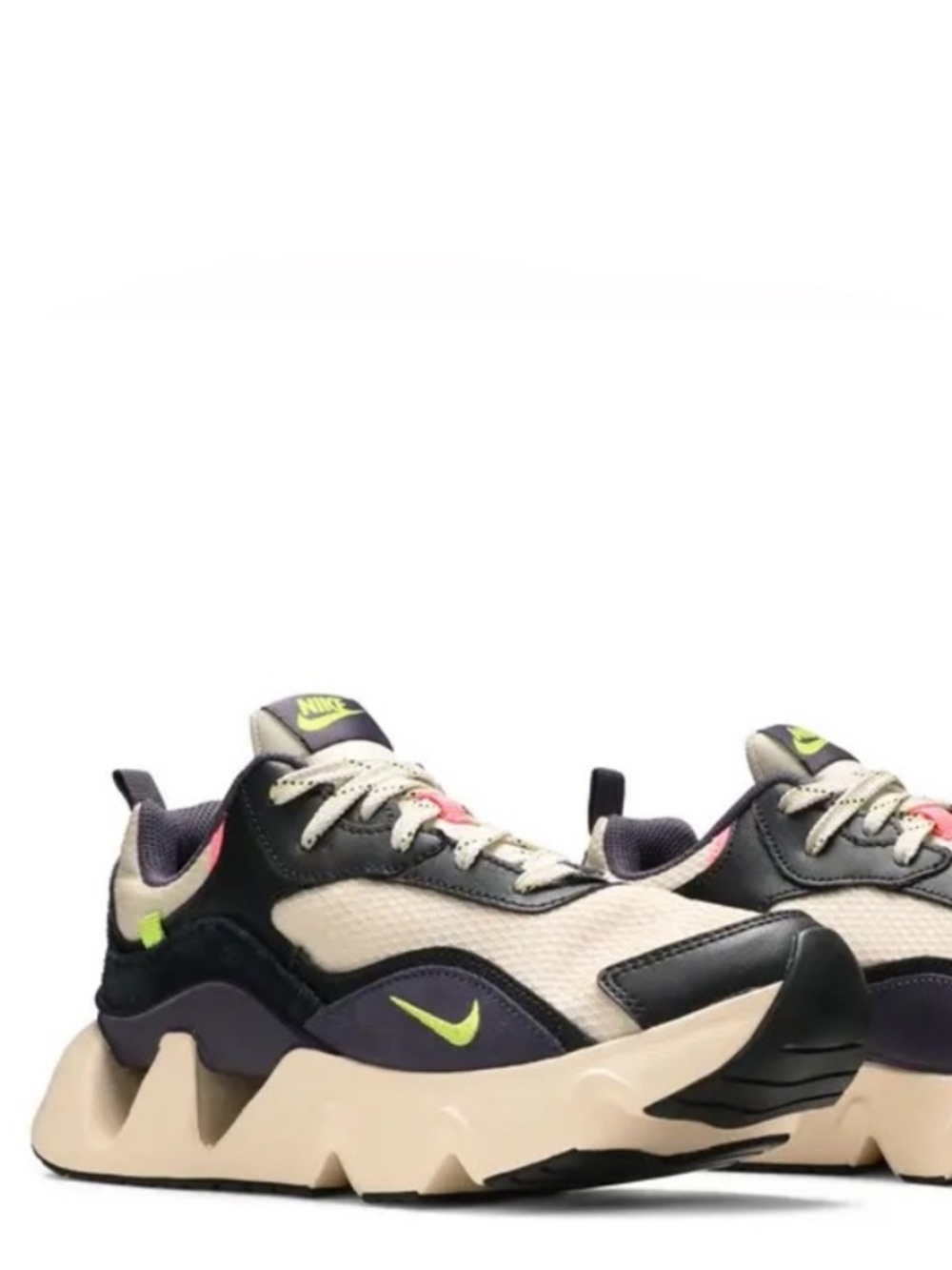 Nike RYZ 365 2 Sneakers - Pearl White, Black & Neon Lime Accents